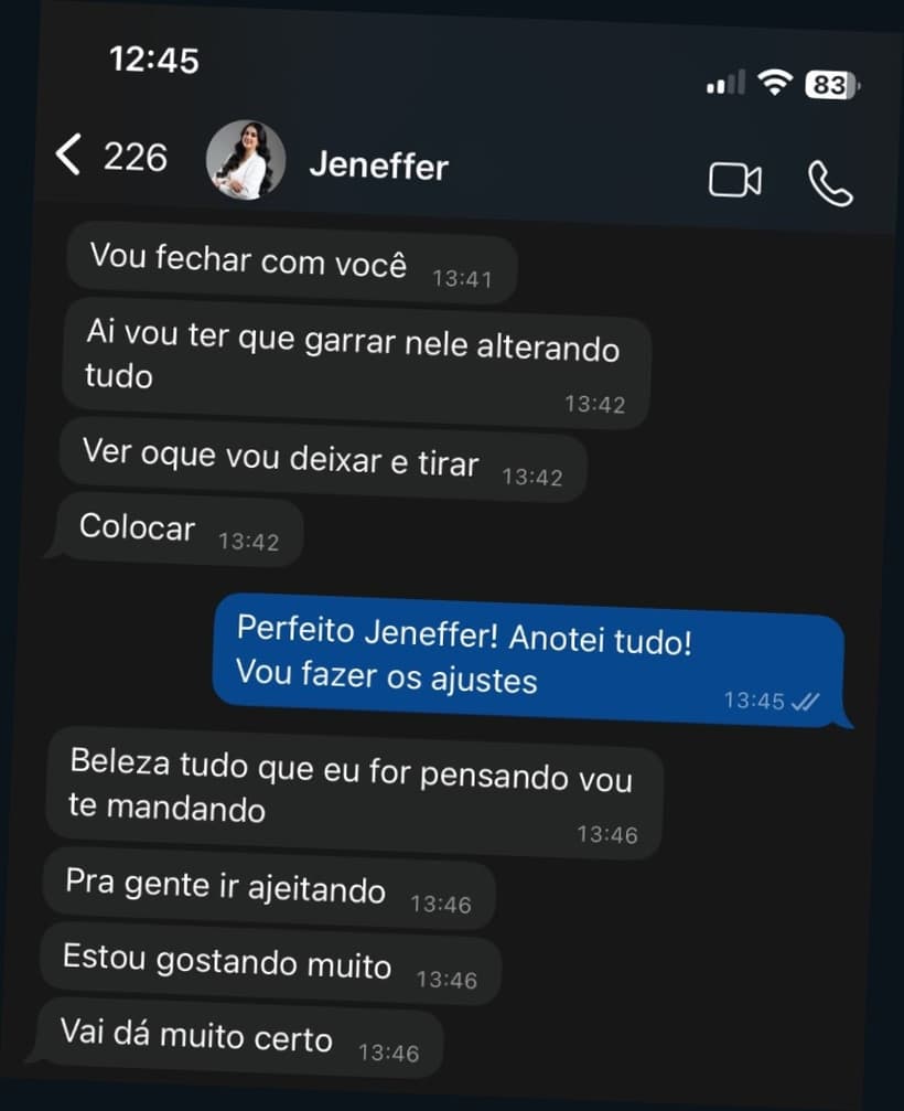 Conversa real no WhatsApp com Jeneffer, da Rassilan Padaria, fechando o sistema de delivery